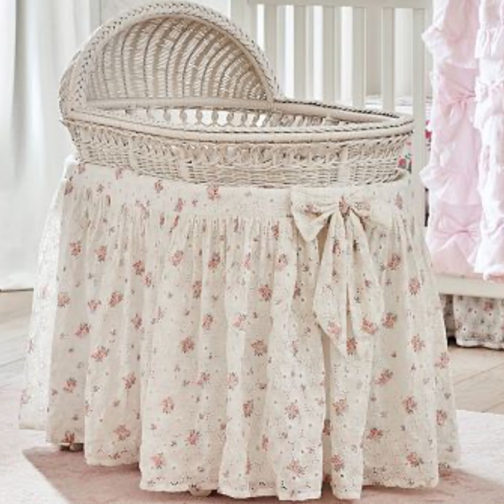 Floral PBBaby/LoveShackFancy Bassinet Skirt with Bow